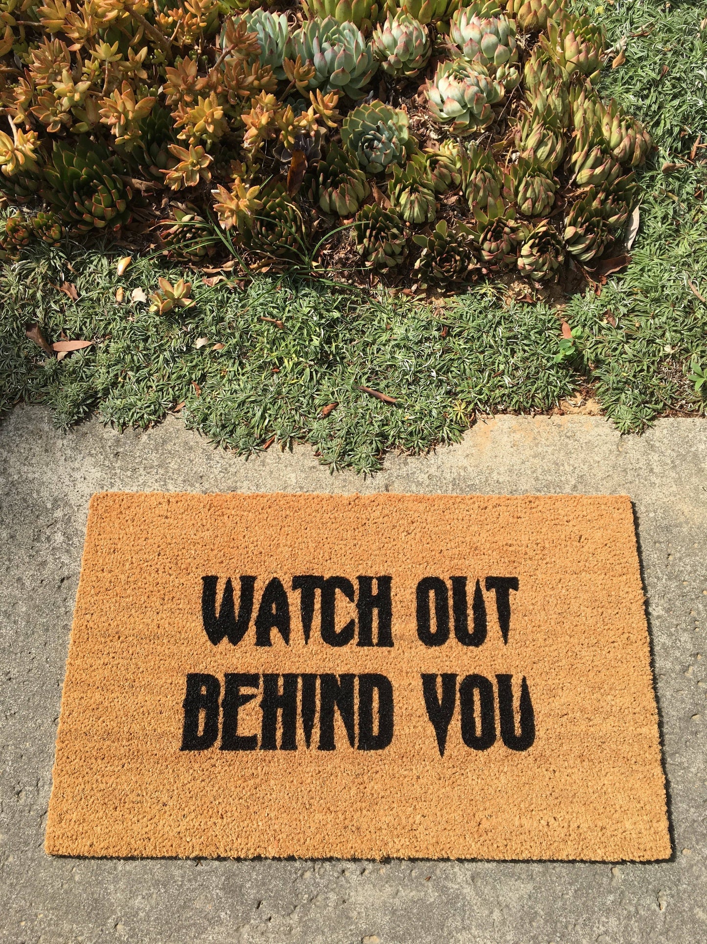 Watch Out Behind You Halloween Doormat
