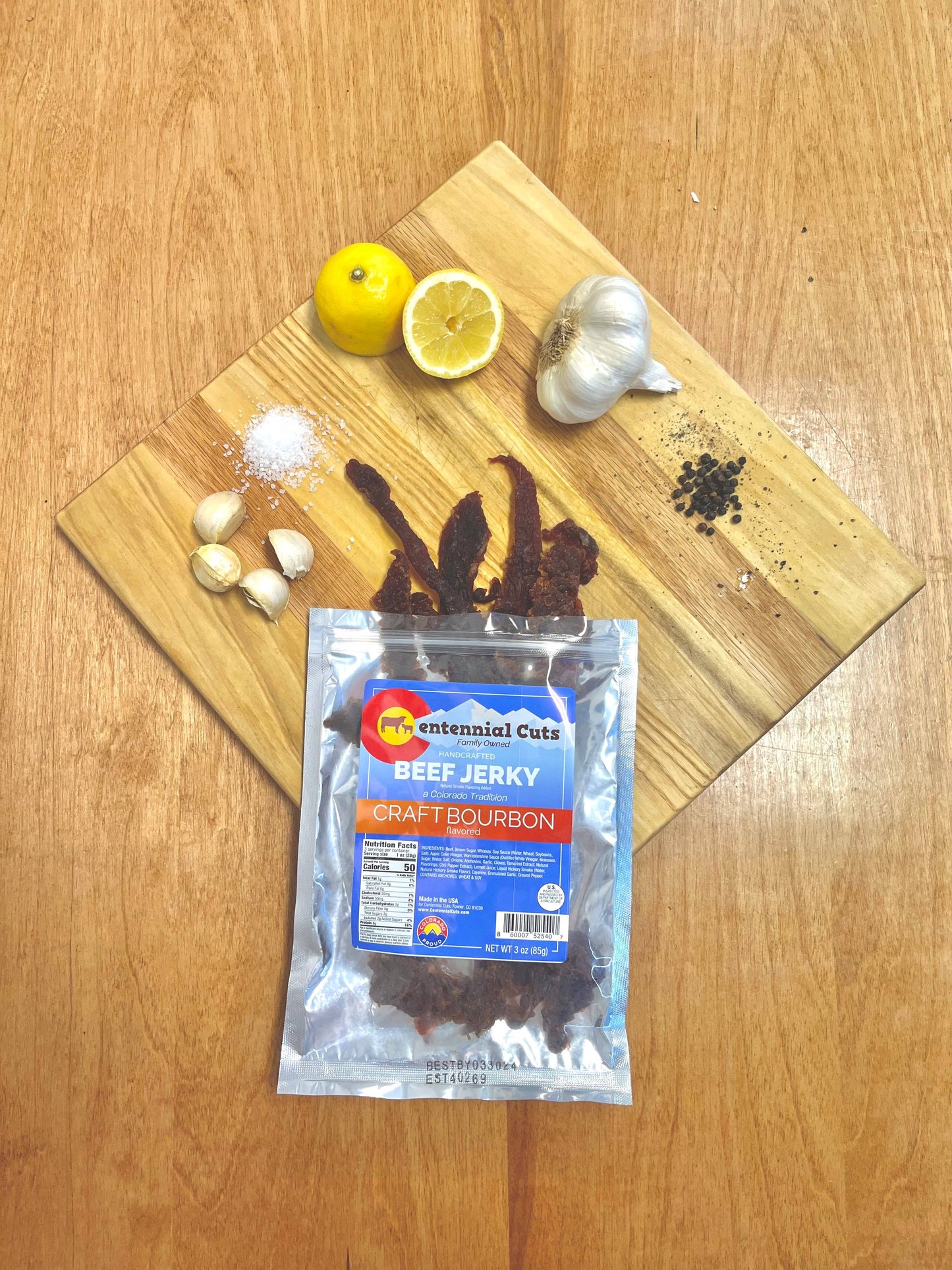 3 oz Craft Bourbon Beef Jerky