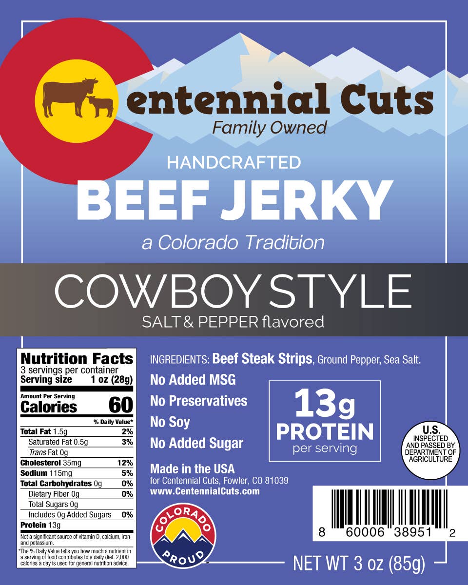 3 oz Cowboy Style Beef Jerky
