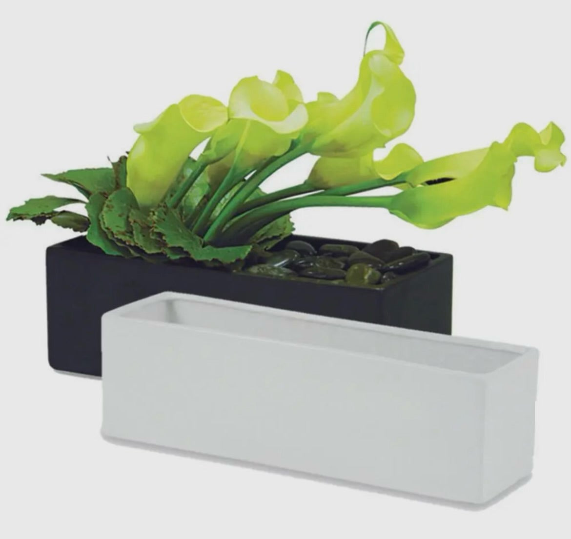 Ceramic Rectangle Planter - White