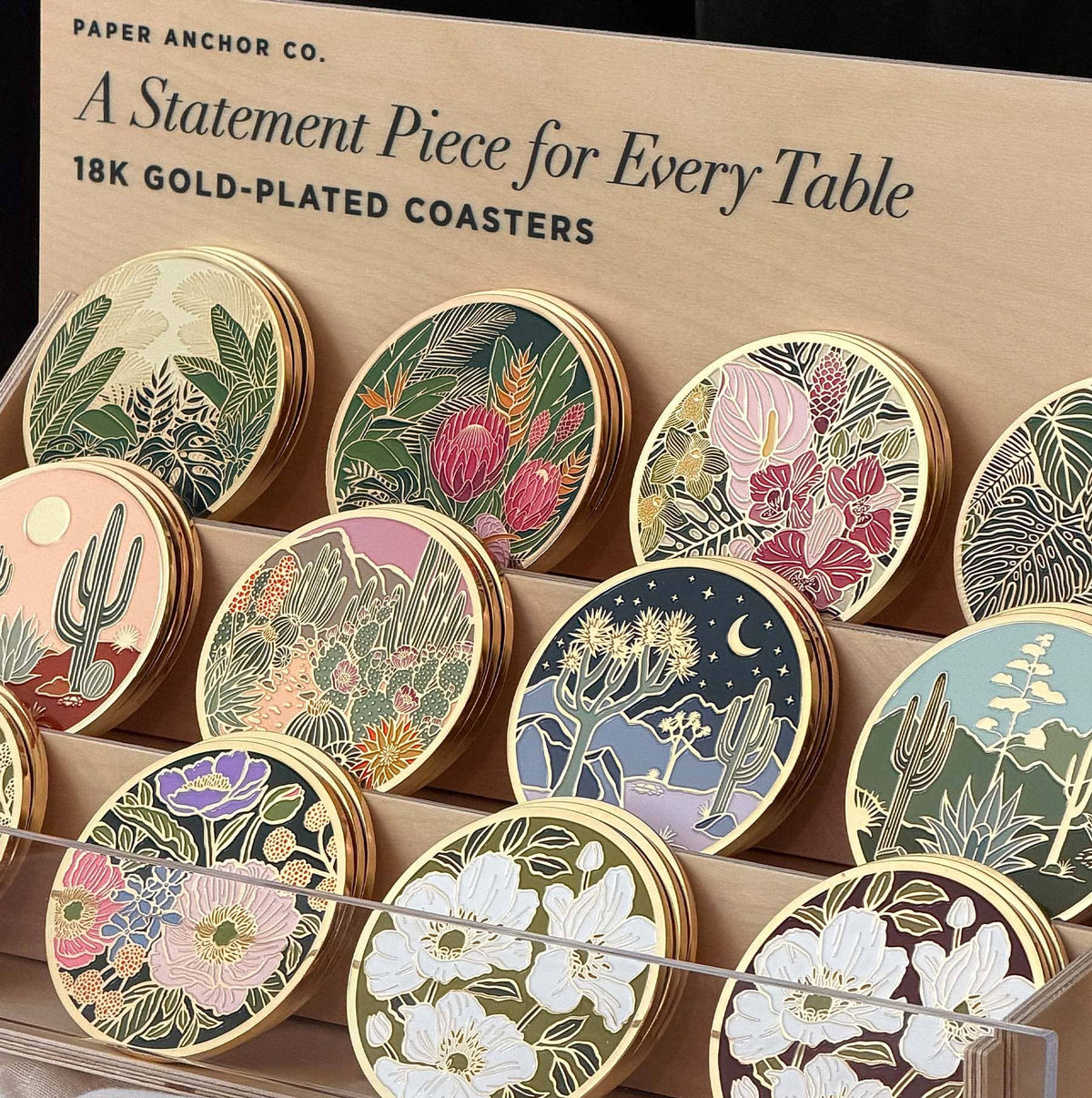 Paper Anchor Co. Drink Coaster Countertop Display (Unfilled)
