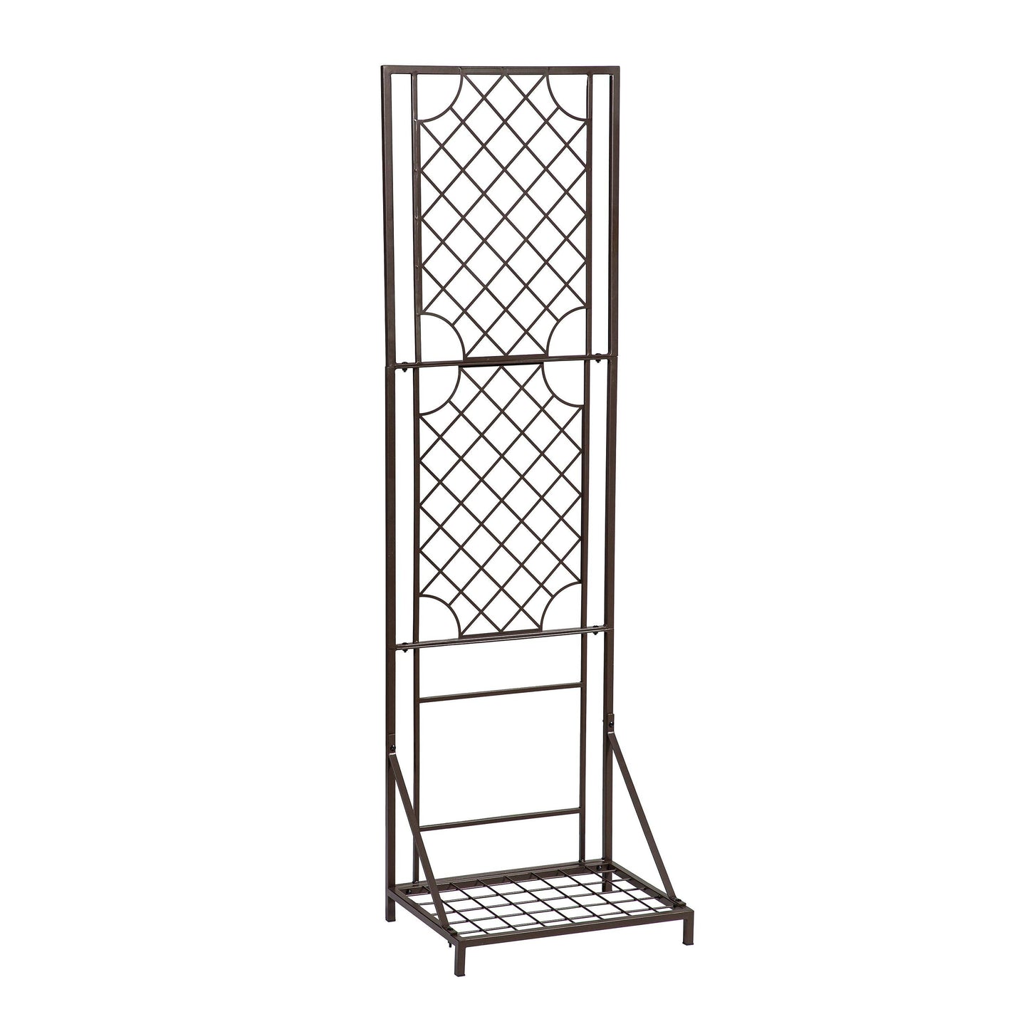 Metal Lattice Trellis with Planter Stand