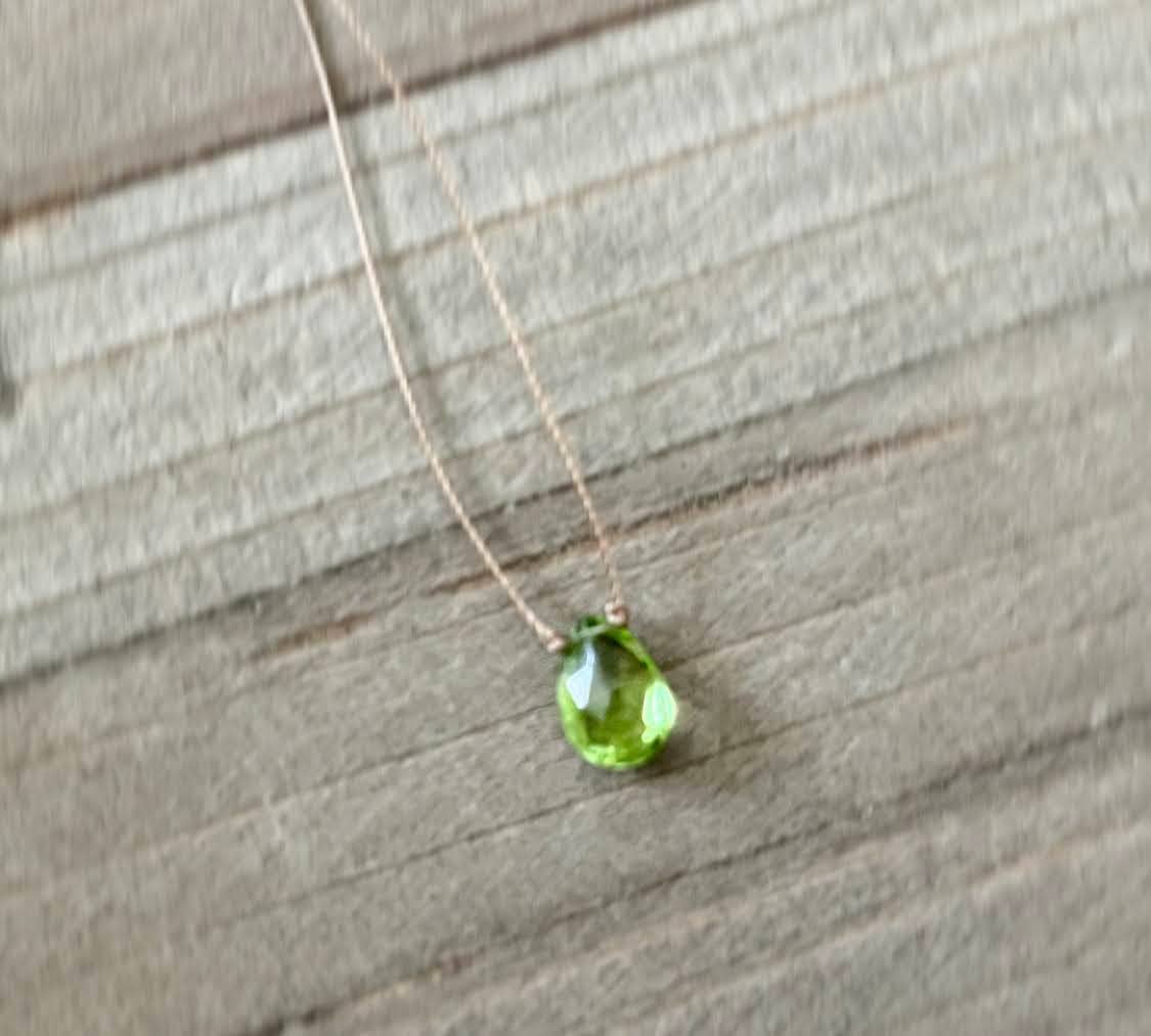 Peridot Small Teardrop Necklace