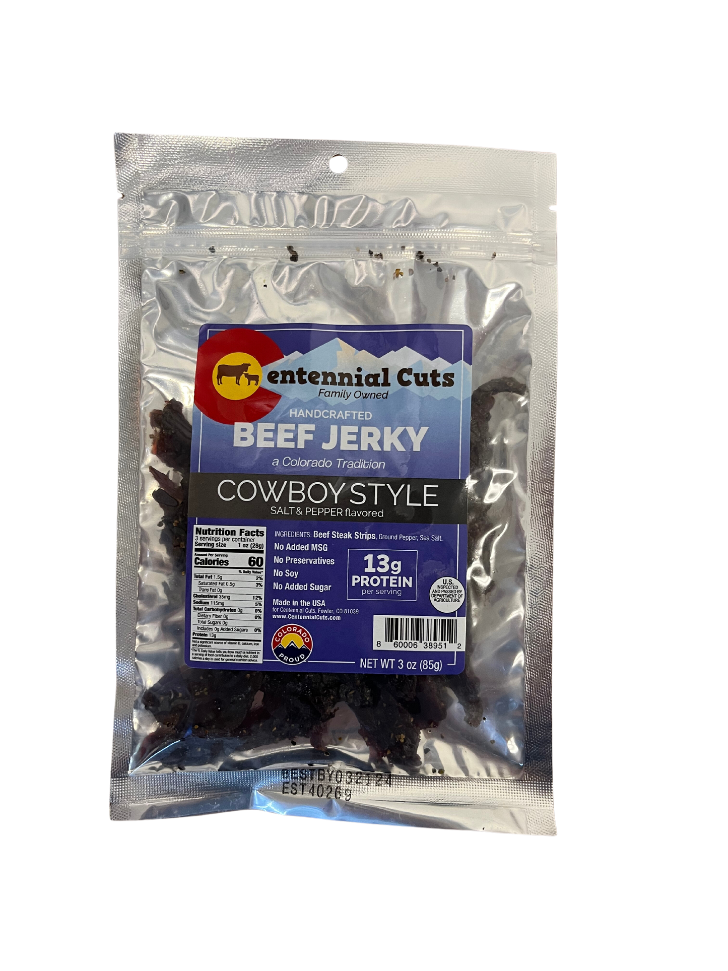 3 oz Cowboy Style Beef Jerky