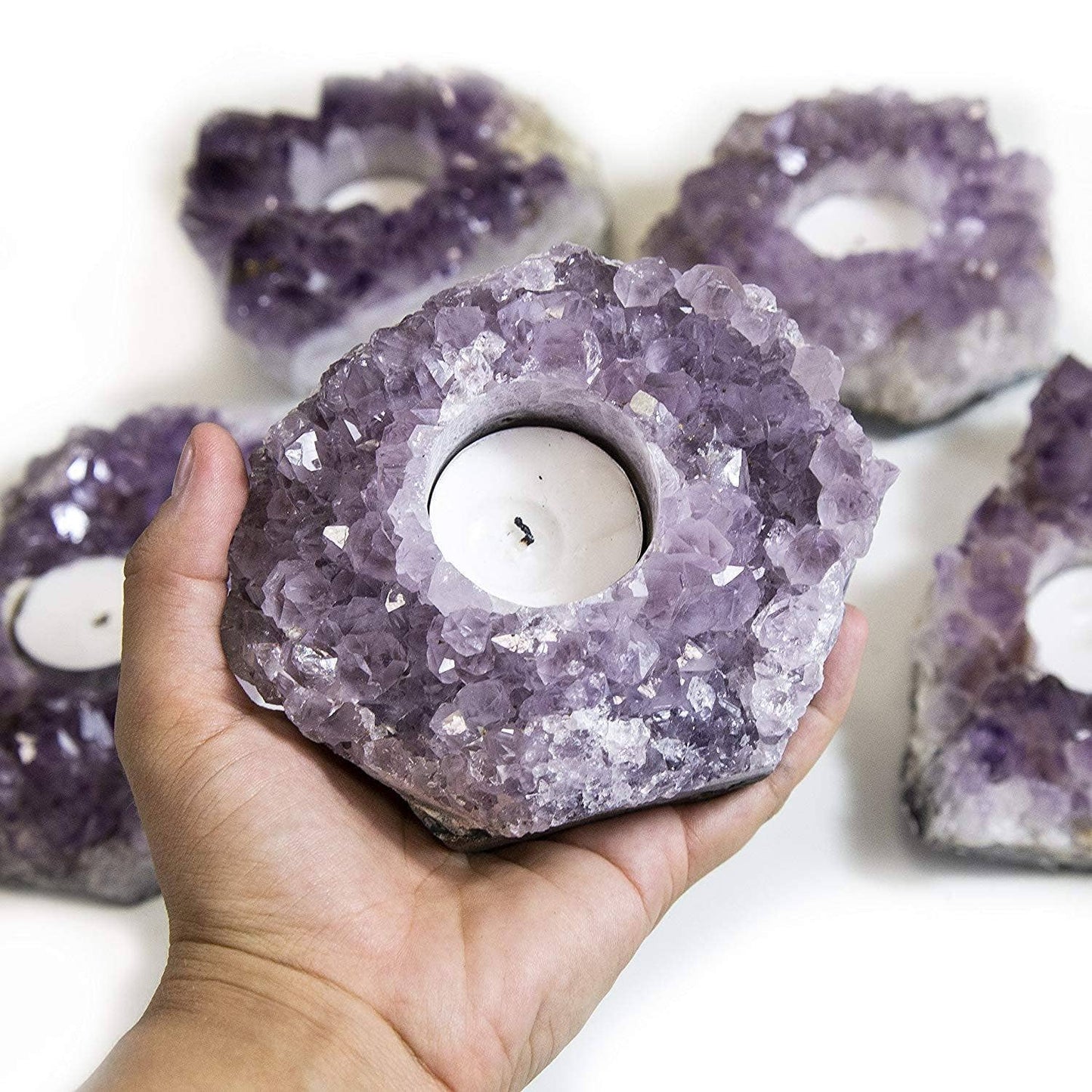 Amethyst Crystal Candle Holders (RK2-01)