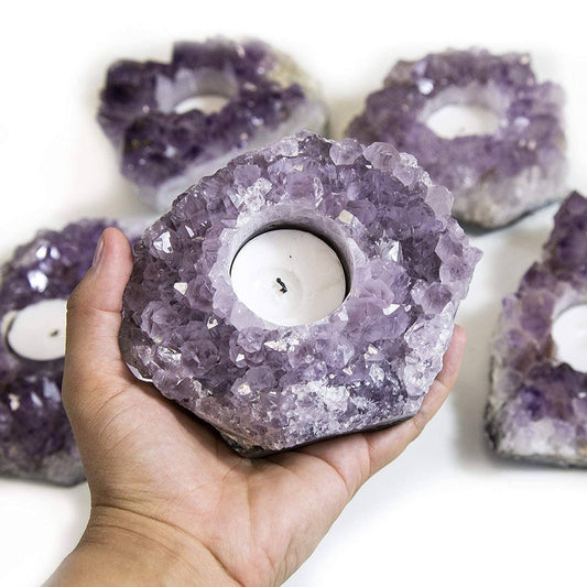 Amethyst Crystal Candle Holders (RK2-01)