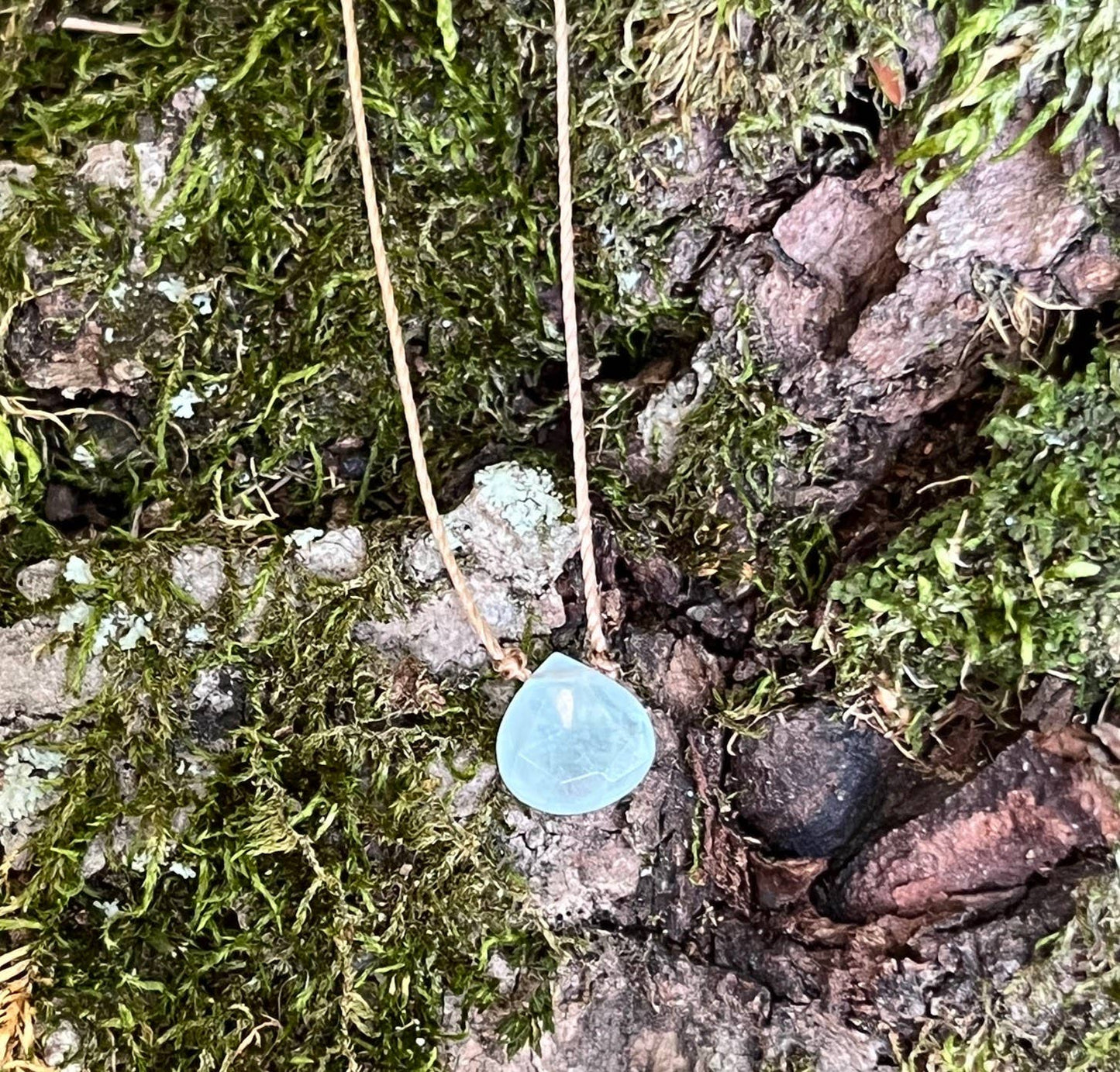 Aquamarine Small Faceted Teardrop Necklace
