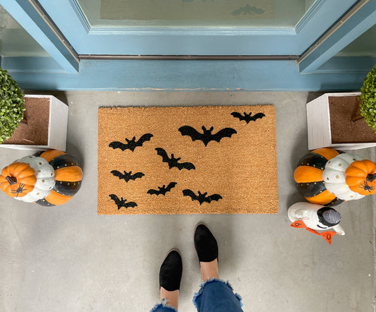 Bat Pattern Halloween Doormat
