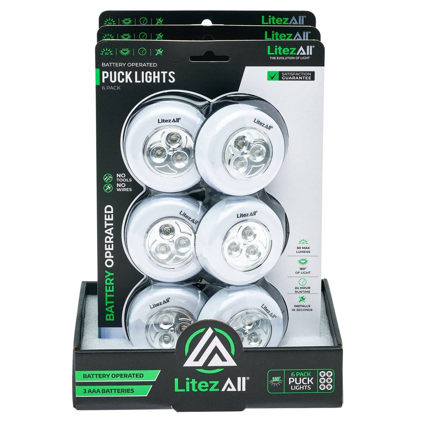 LitezAll LED Puck Light 6 Pack