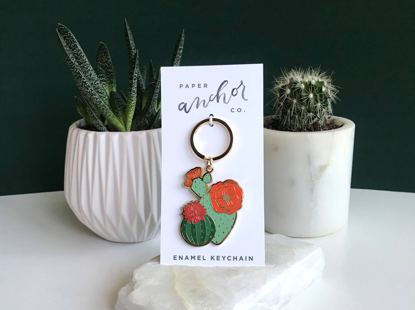 Blooming Cacti Plant Keychain | Mother's Day Gift