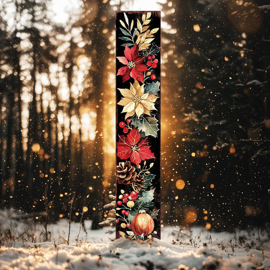 Poinsettia Merry Christmas Garden Stake | Outdoor Holiday Yard Decor Gift