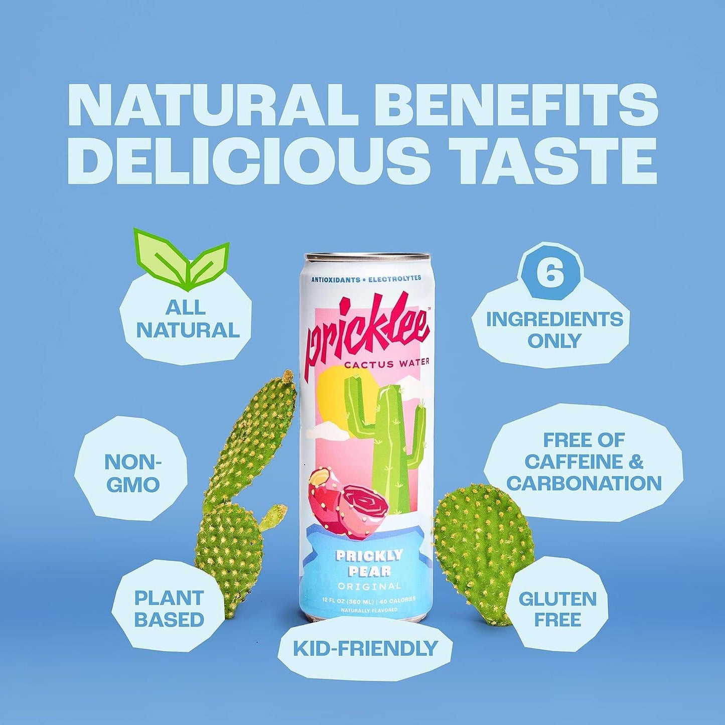 Pricklee Cactus Water - Prickly Pear (12-pack)