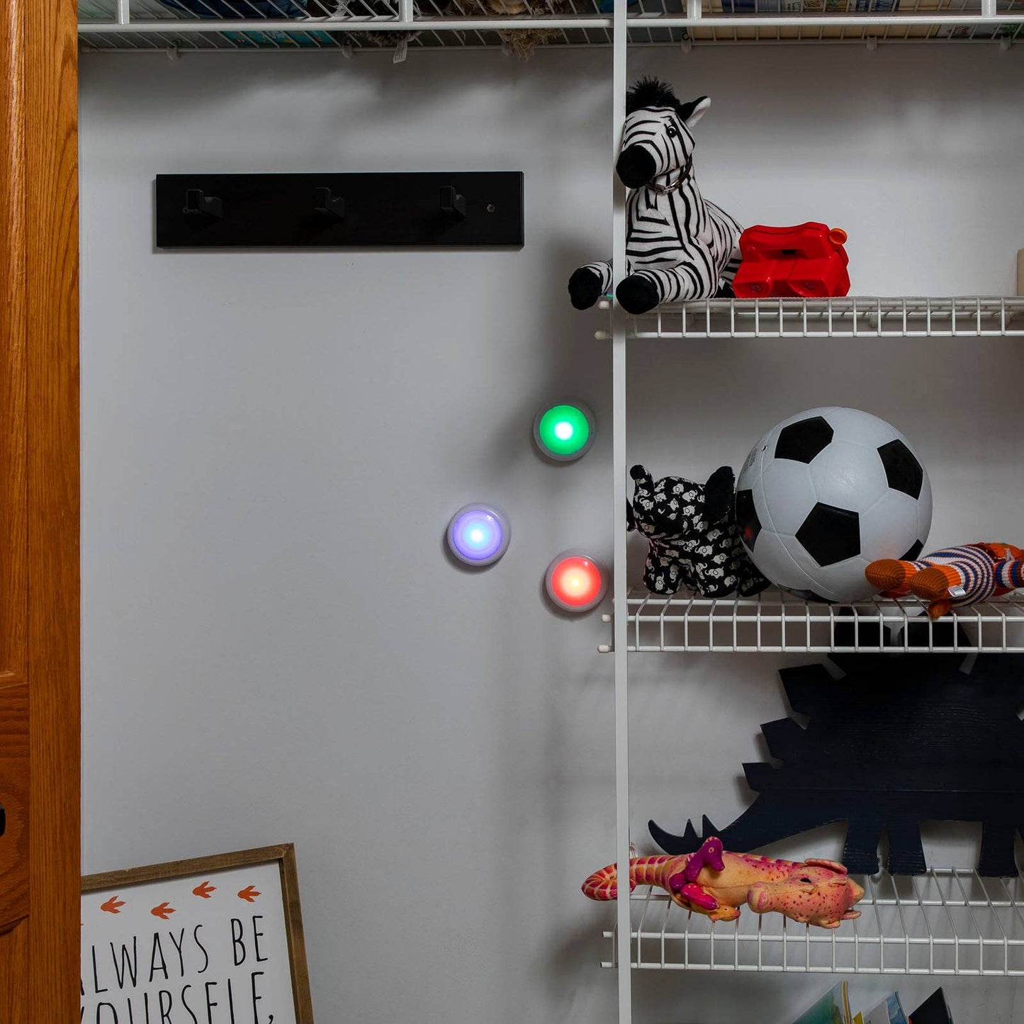 LitezAll Remote Control RGB Puck Lights 3 Pack