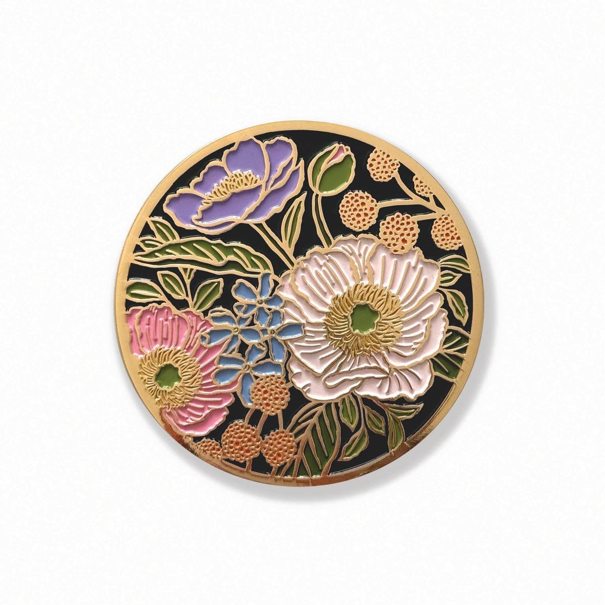 Vibrant Flora Gold Drink Coasters | Holiday + Hostess Gifts