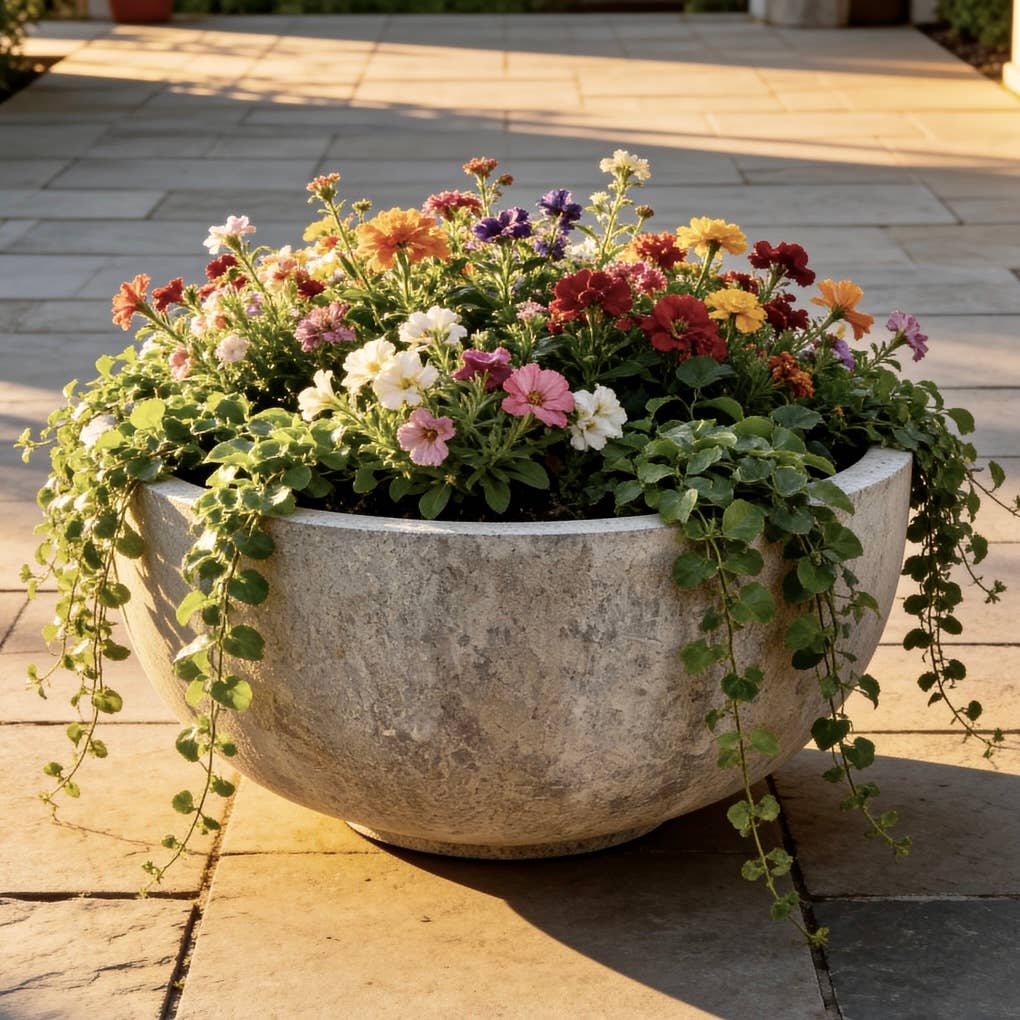 22-31 Large old tone  Fiberglass Pond Planter garden pot 
