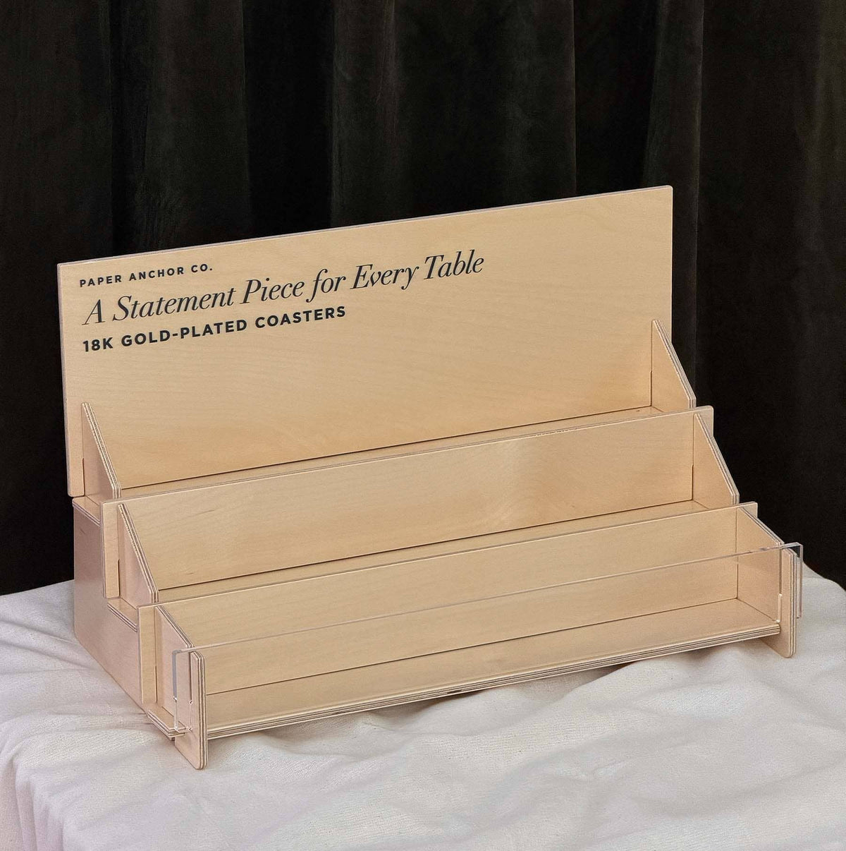 Paper Anchor Co. Drink Coaster Countertop Display (Unfilled)