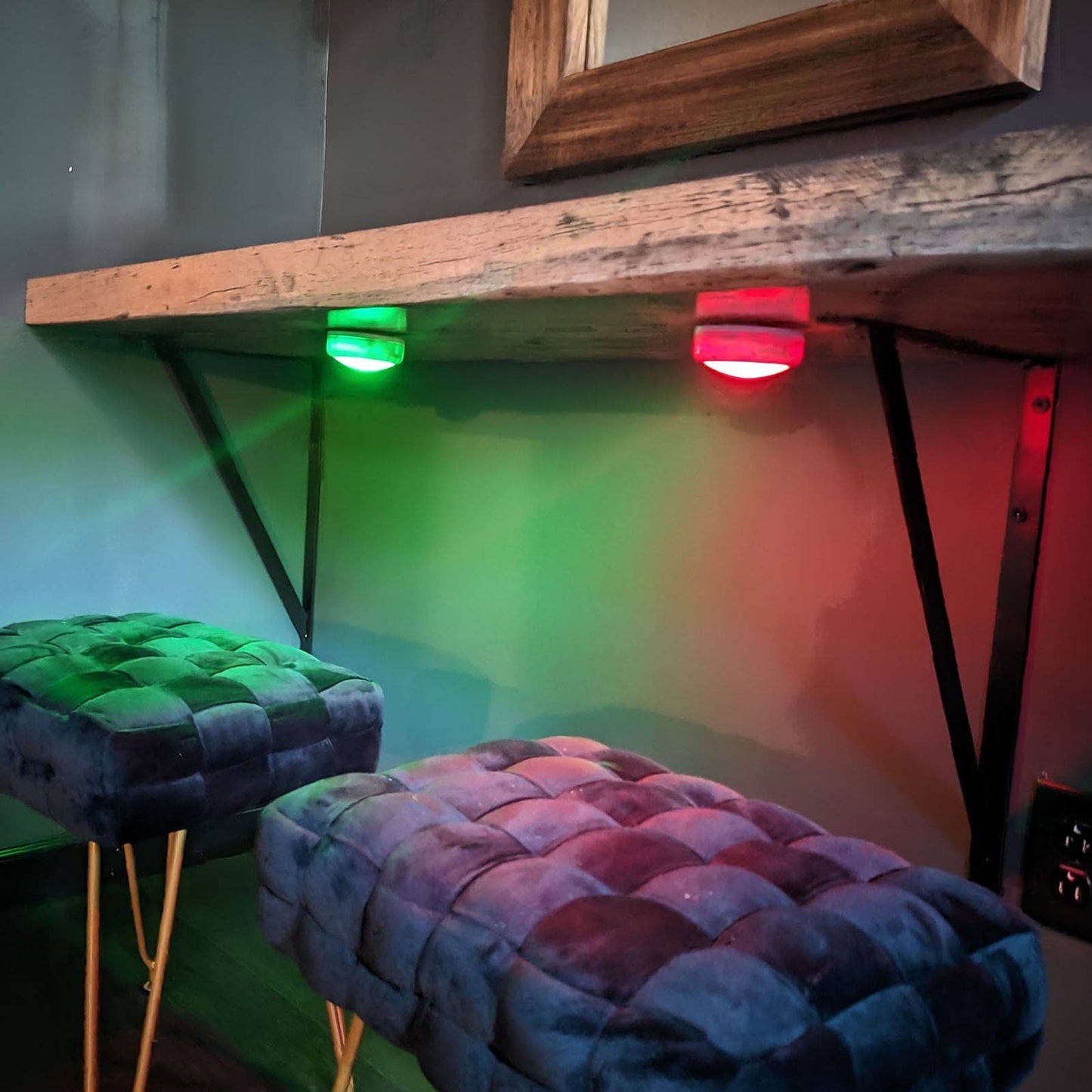 LitezAll Remote Control RGB Puck Lights 3 Pack