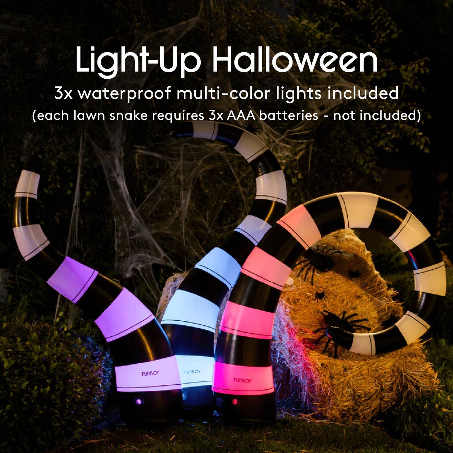 Black and White Halloween Lawn Snakes