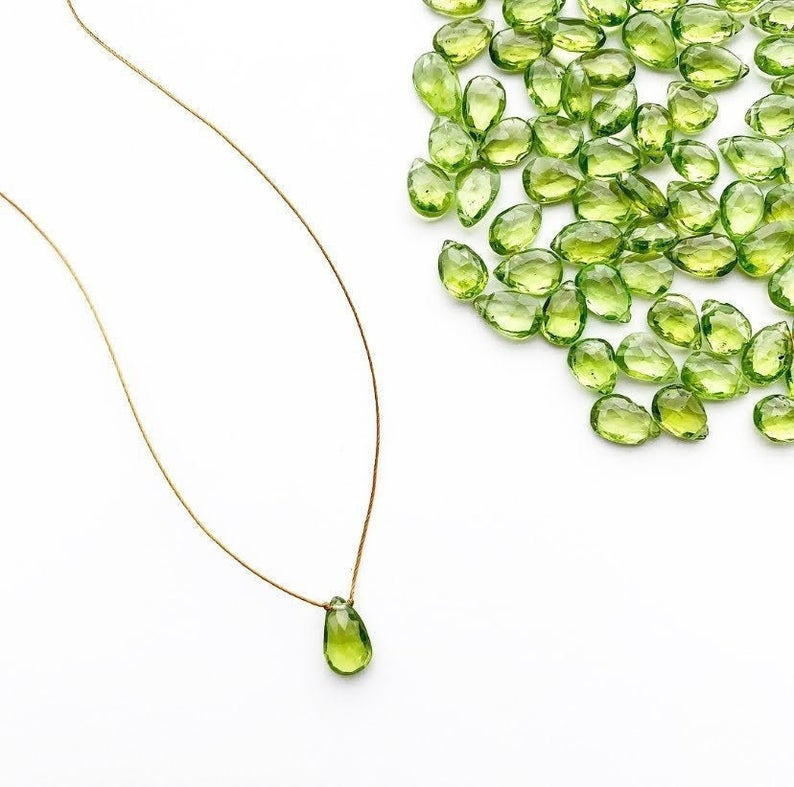 Peridot Small Teardrop Necklace