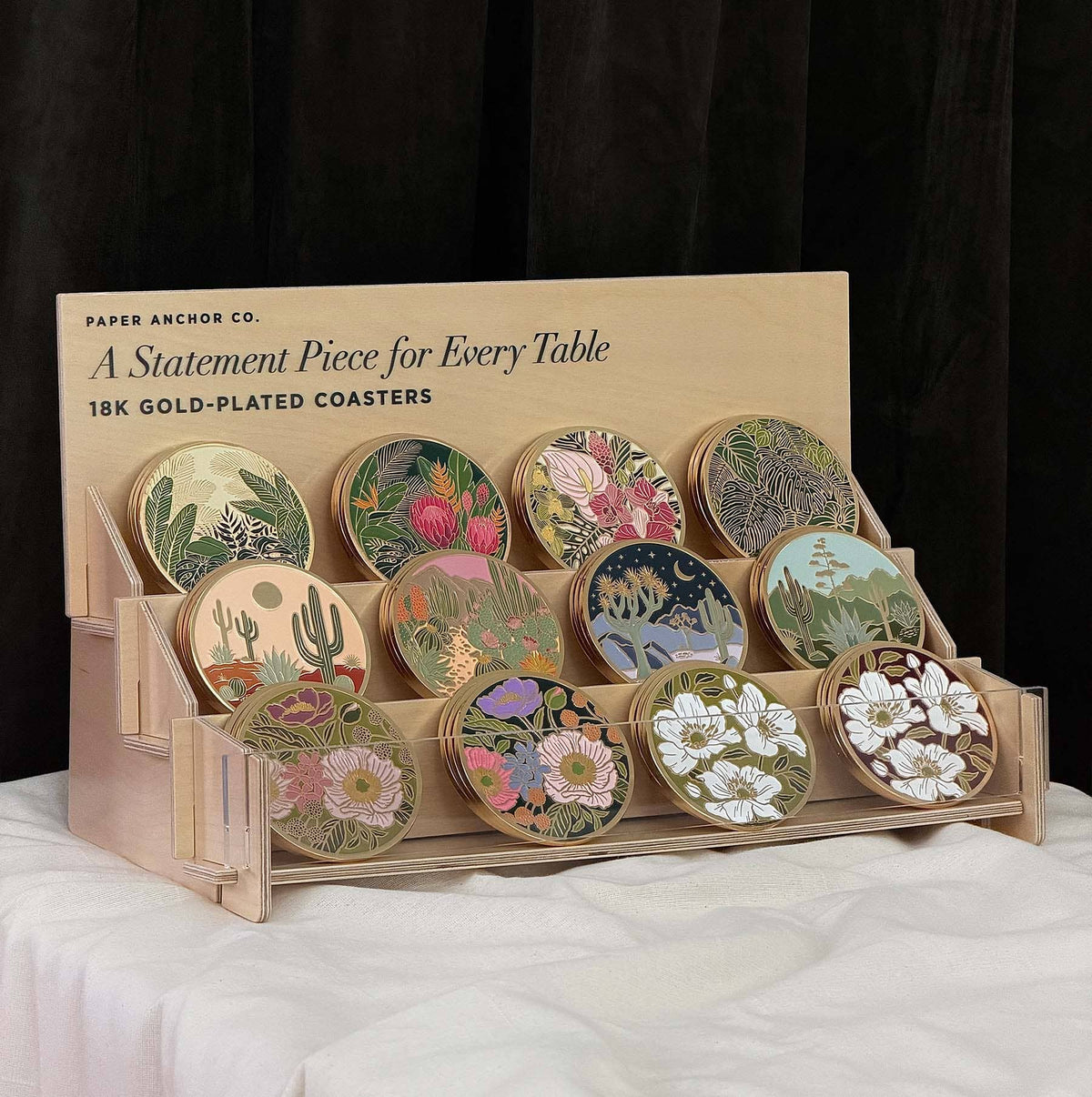 Paper Anchor Co. Drink Coaster Countertop Display (Unfilled)