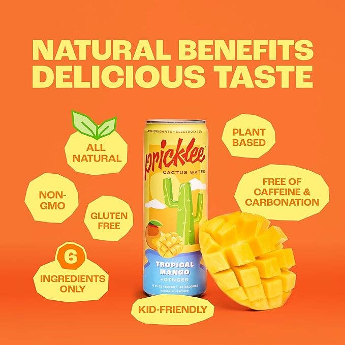 Pricklee Cactus Water - Tropical Mango (12-pack)