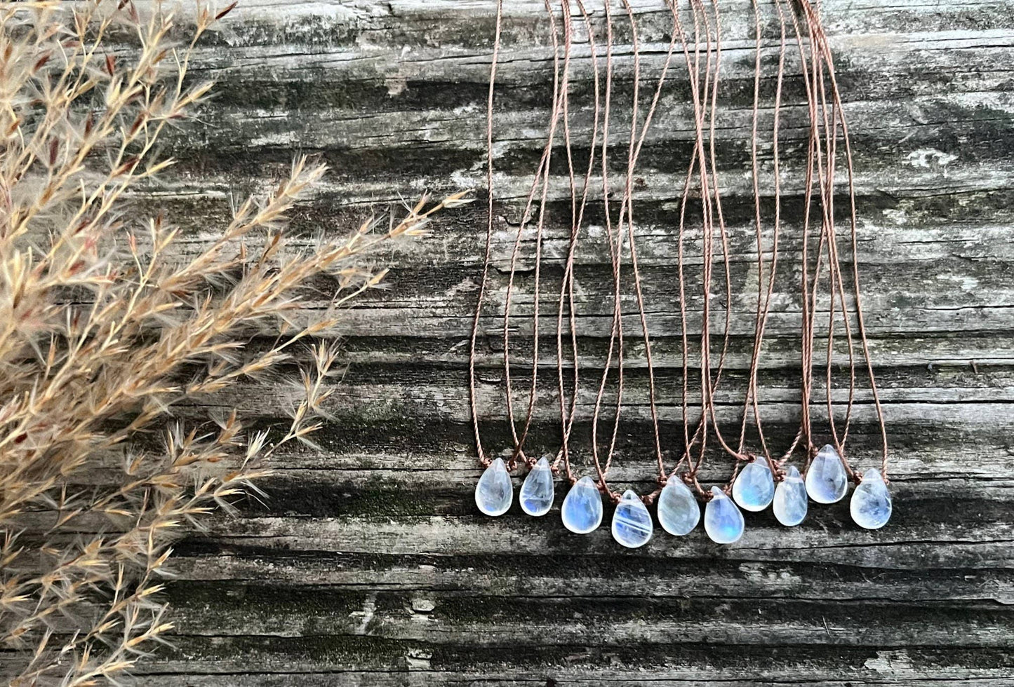 Moonstone Smooth Small Teardrop Necklace