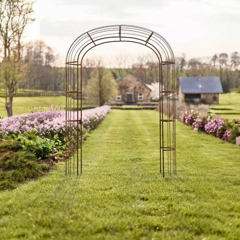 Large Rustic Metal Garden Arch Arbor
