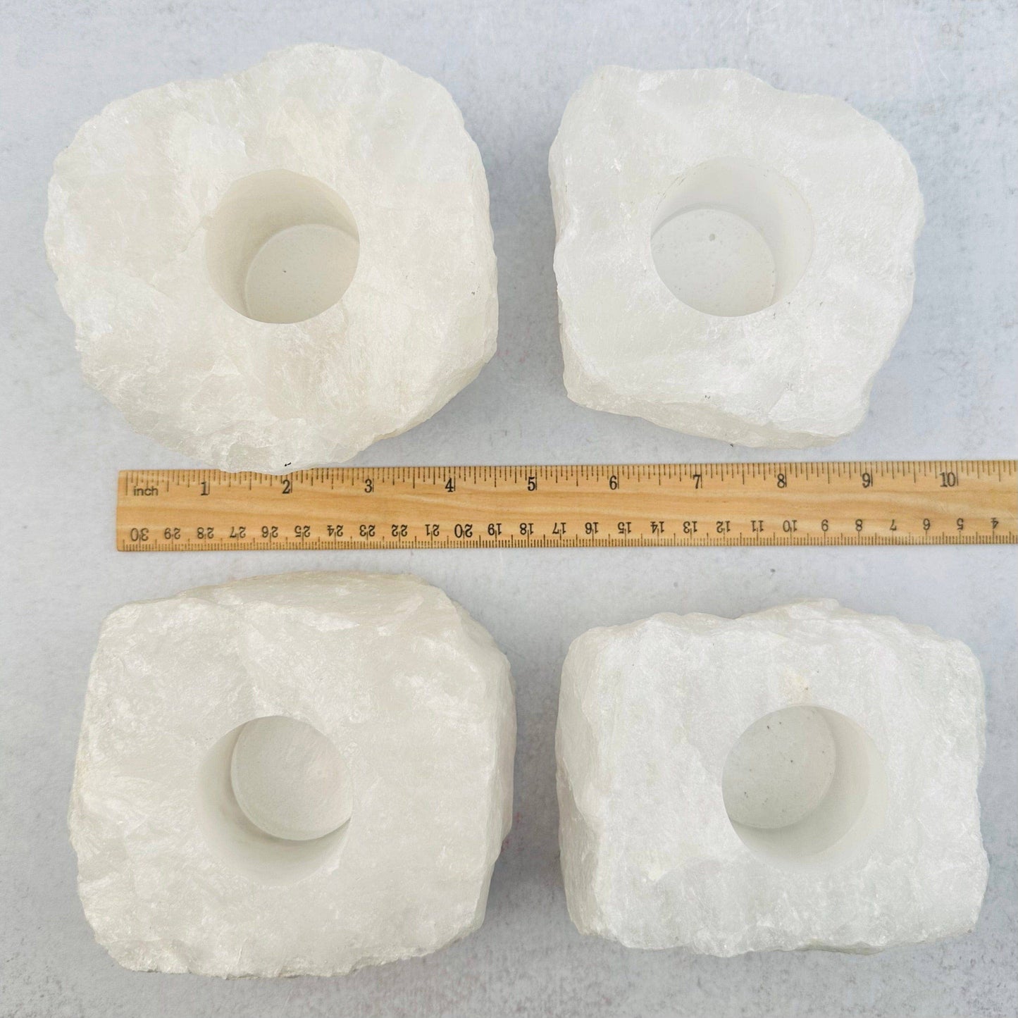 Crystal Clear Quartz Candle Holder