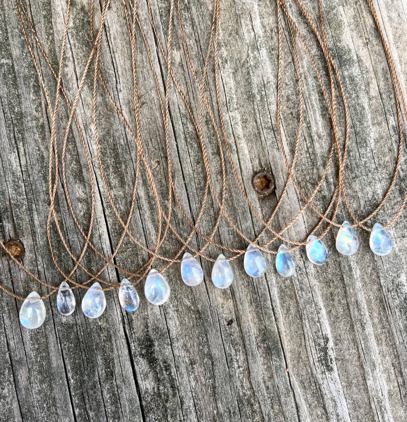Moonstone Smooth Small Teardrop Necklace