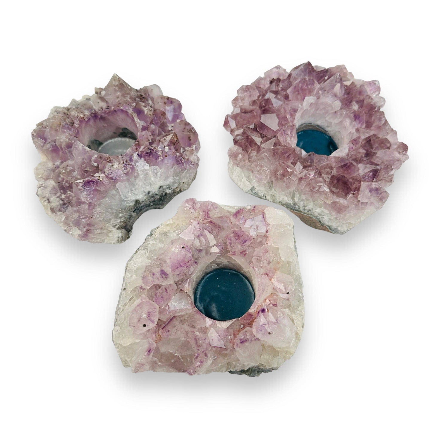 Amethyst Crystal Candle Holders - A Grade - (RK2-01)