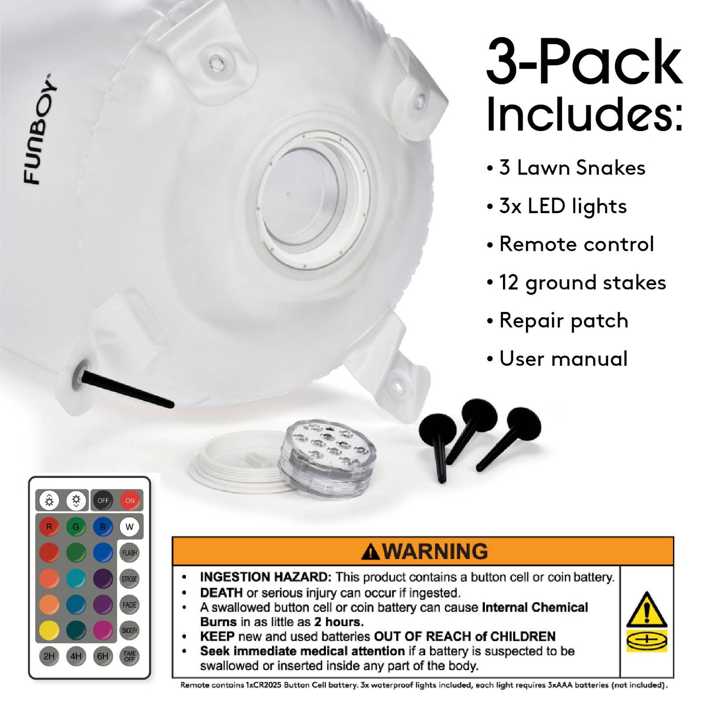 Black and White Halloween Lawn Snakes