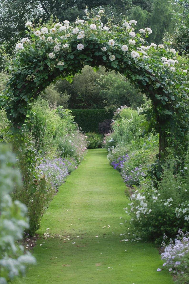 Large Rustic Metal Garden Arch Arbor