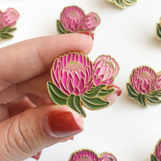 Ofelia Protea Floral Lapel Pin | Summer Gift + Garden Gift