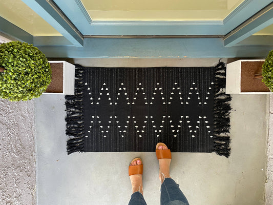 Black Boho Accent Rug