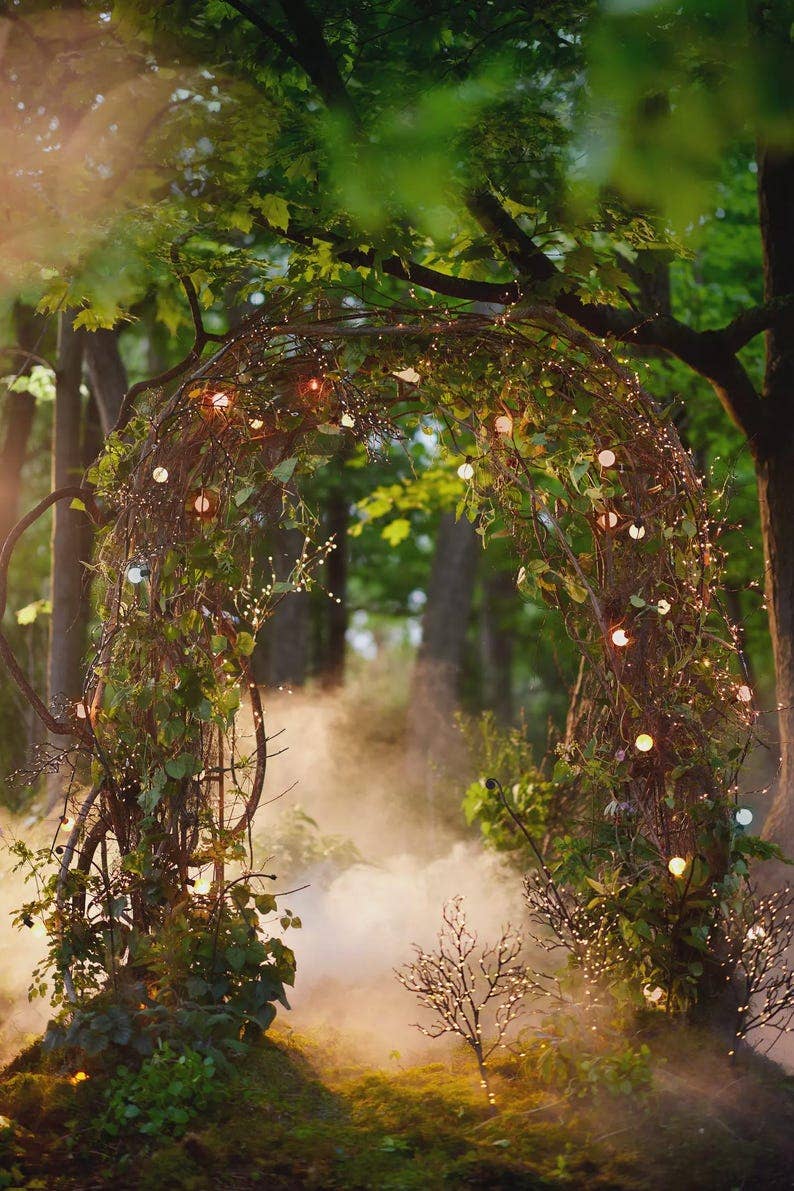 Large Rustic Metal Garden Arch Arbor