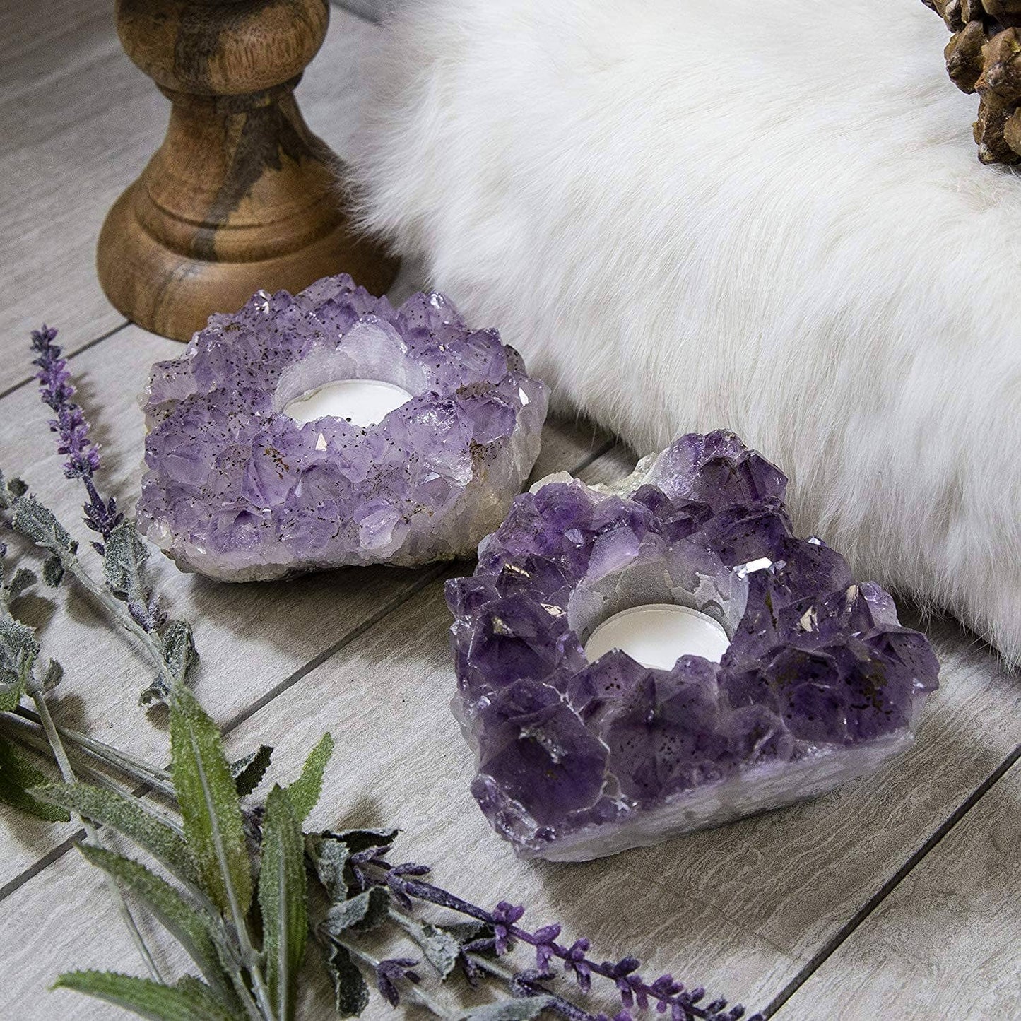 Amethyst Crystal Candle Holders (RK2-01)