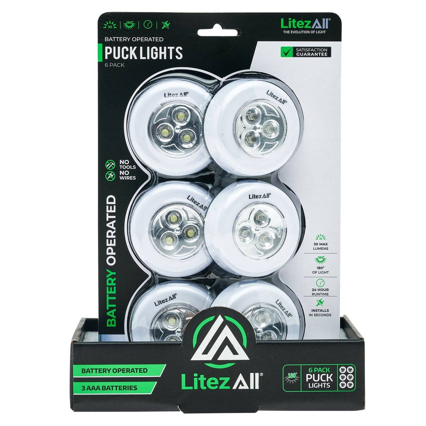 LitezAll LED Puck Light 6 Pack