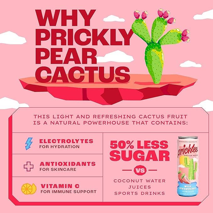 Pricklee Cactus Water - Wild Strawberry (12-pack)