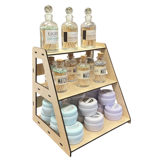 3-Tier Retail Table Display Stand with Shelves