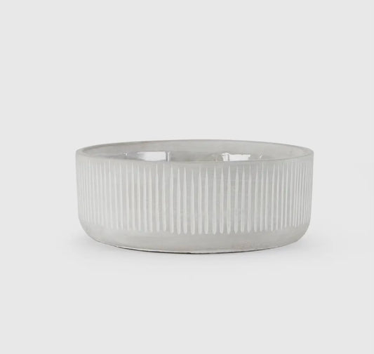 Ceramic Bamboo Ridged Planter - Dish Garden