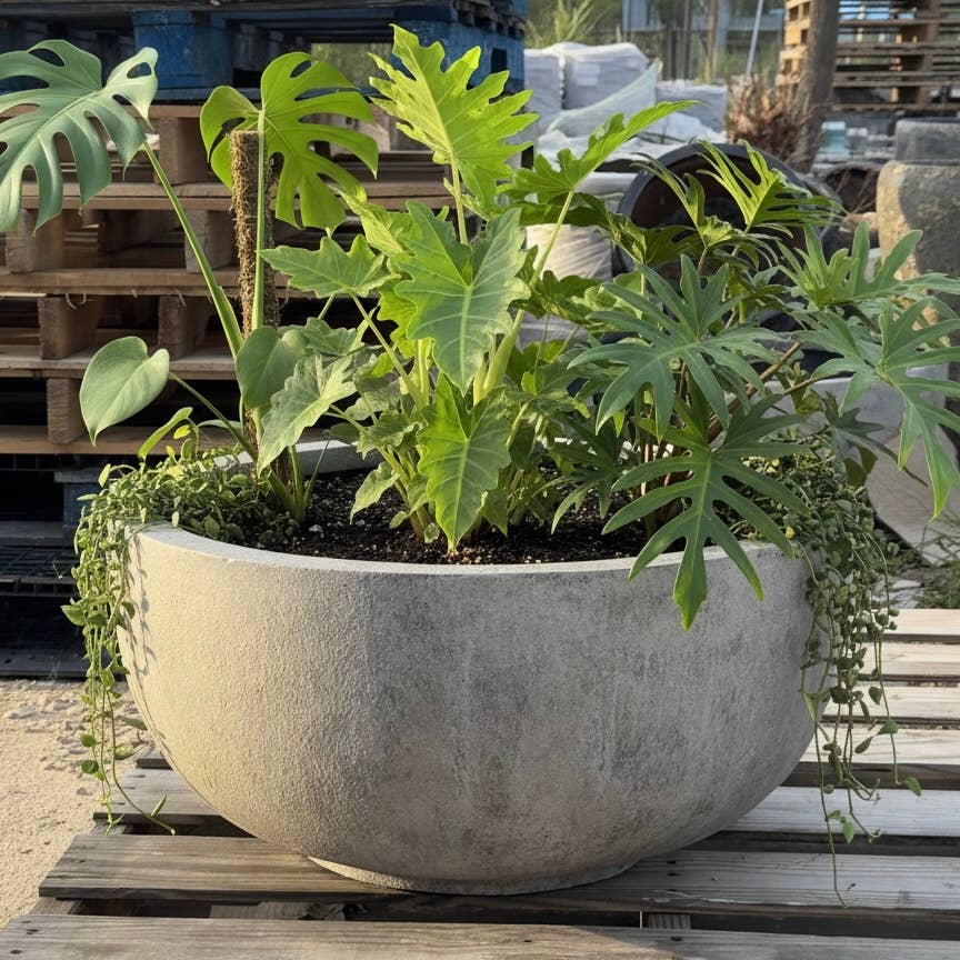22-31 Large old tone  Fiberglass Pond Planter garden pot 