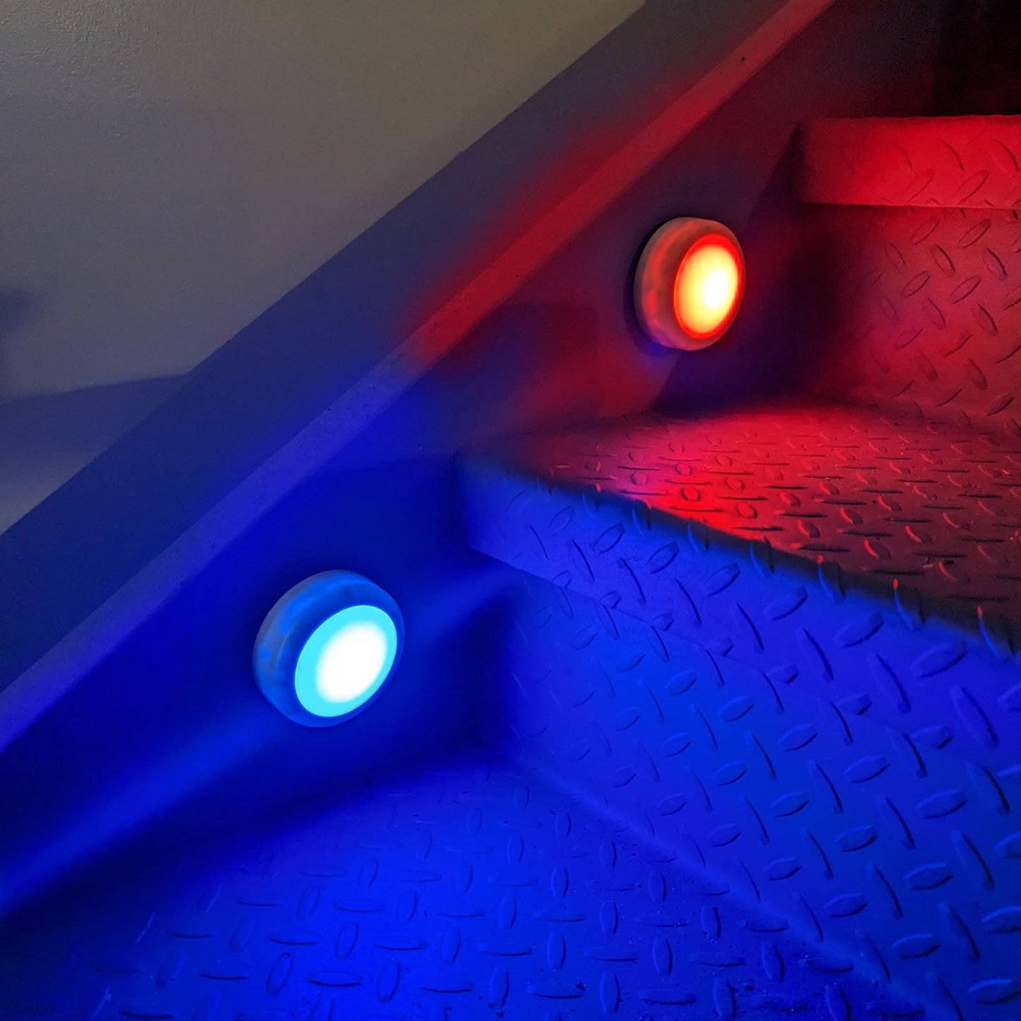 LitezAll Remote Control RGB Puck Lights 3 Pack