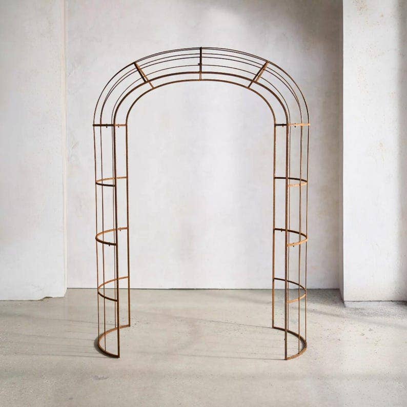 Large Rustic Metal Garden Arch Arbor