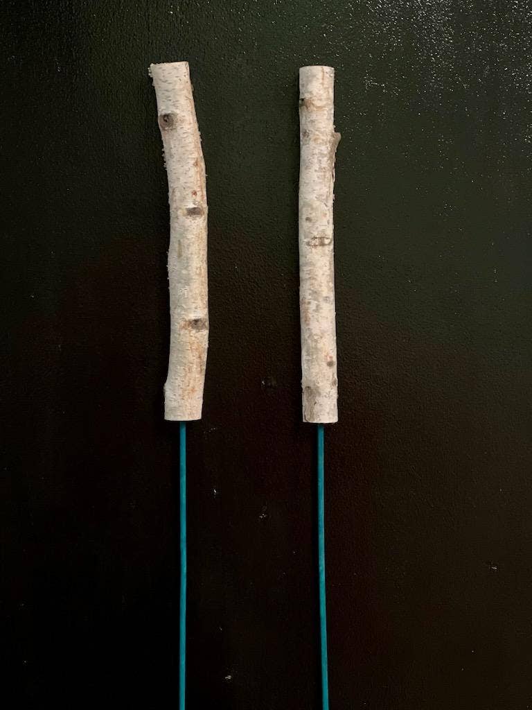 6" and 12" Mini birch Poles on 12" or 18" Picks
