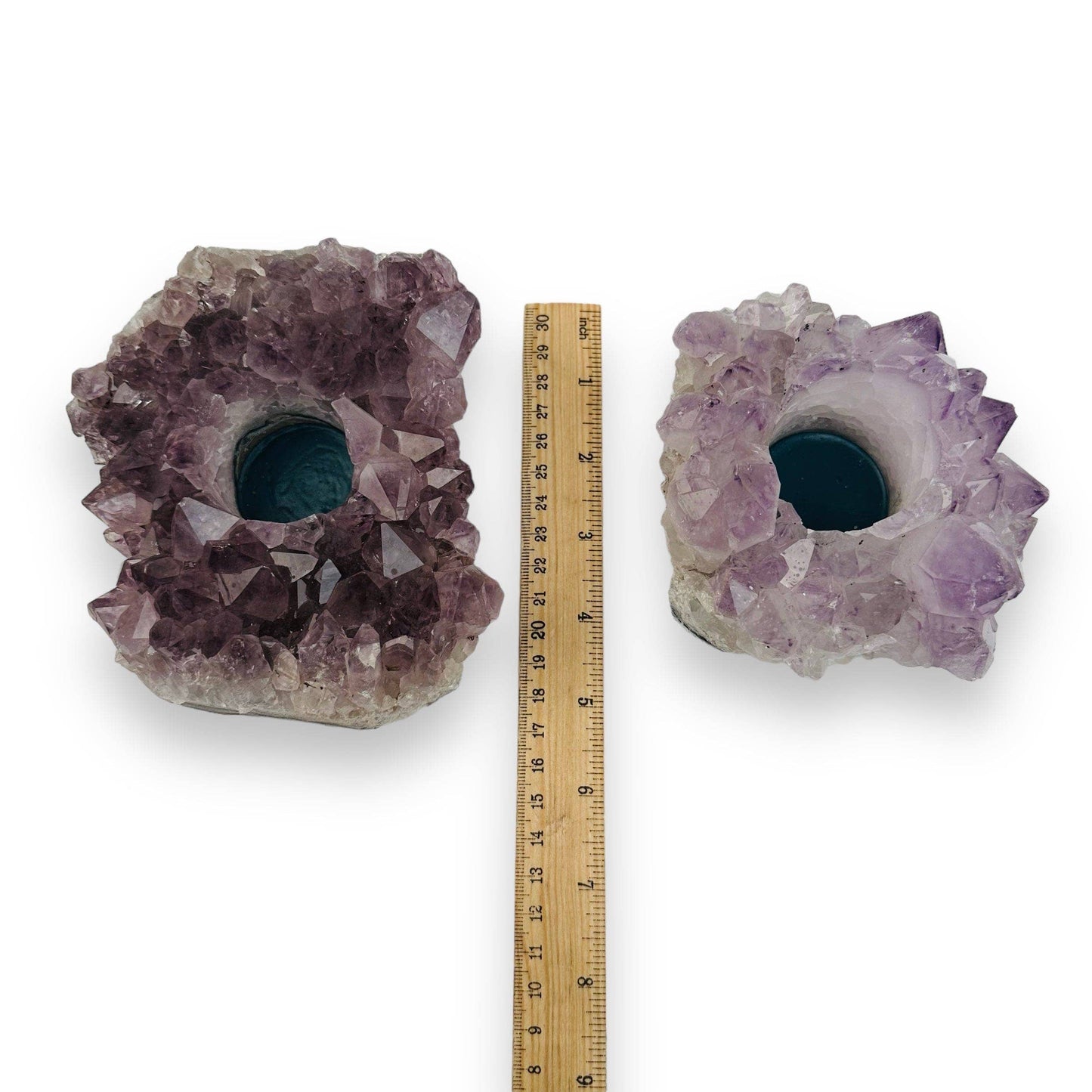 Amethyst Crystal Candle Holders - A Grade - (RK2-01)
