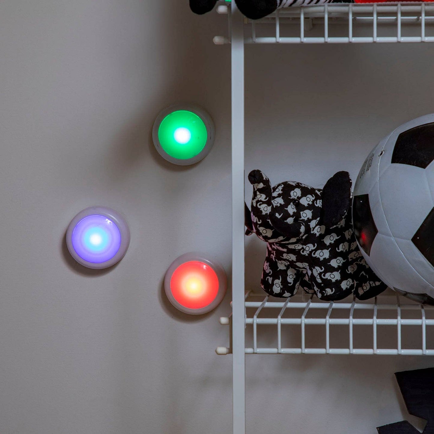 LitezAll Remote Control RGB Puck Lights 3 Pack