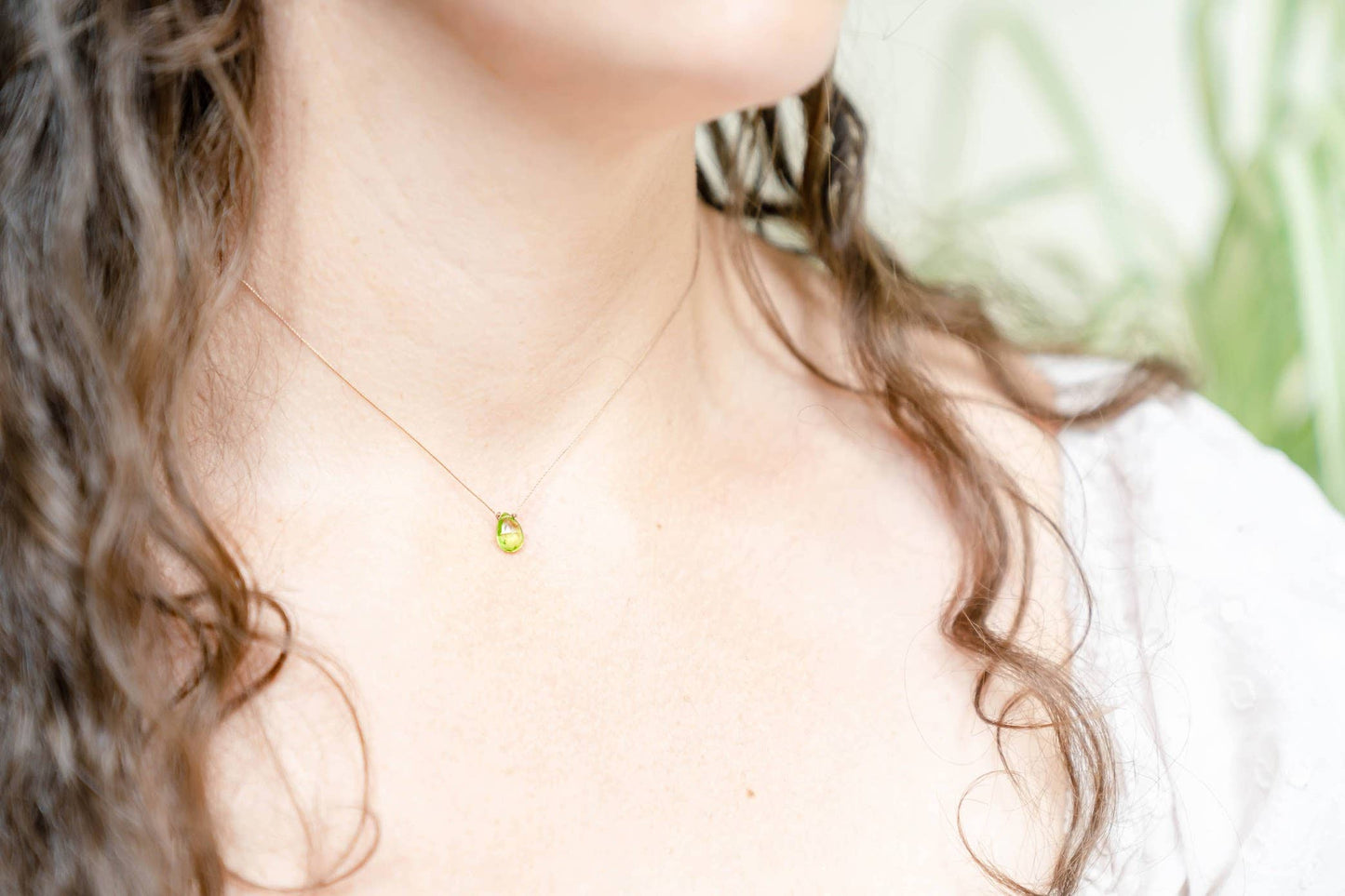 Peridot Small Teardrop Necklace