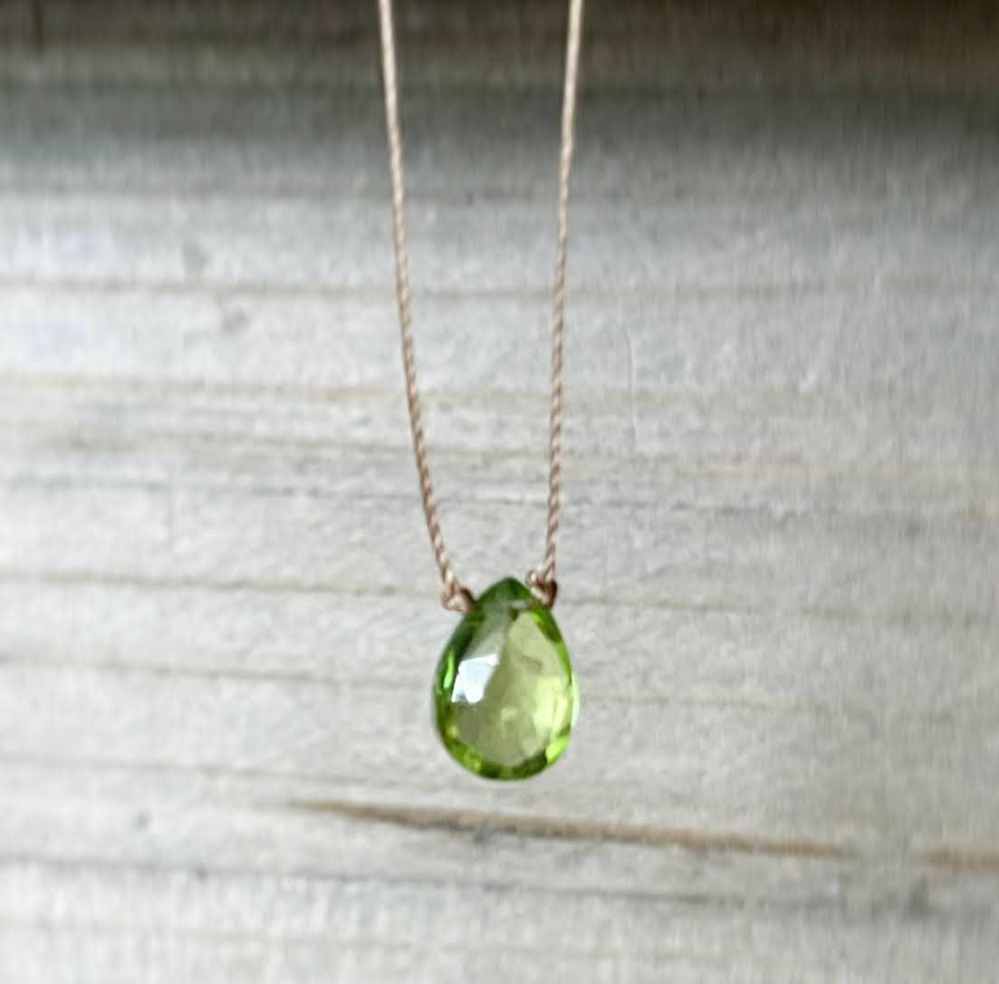 Peridot Small Teardrop Necklace