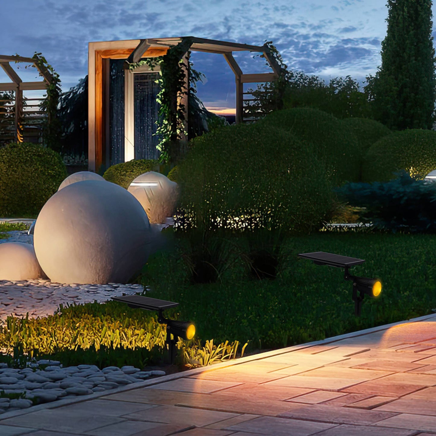 Solar Powered LED Spotlight Wall Light Landscape Light