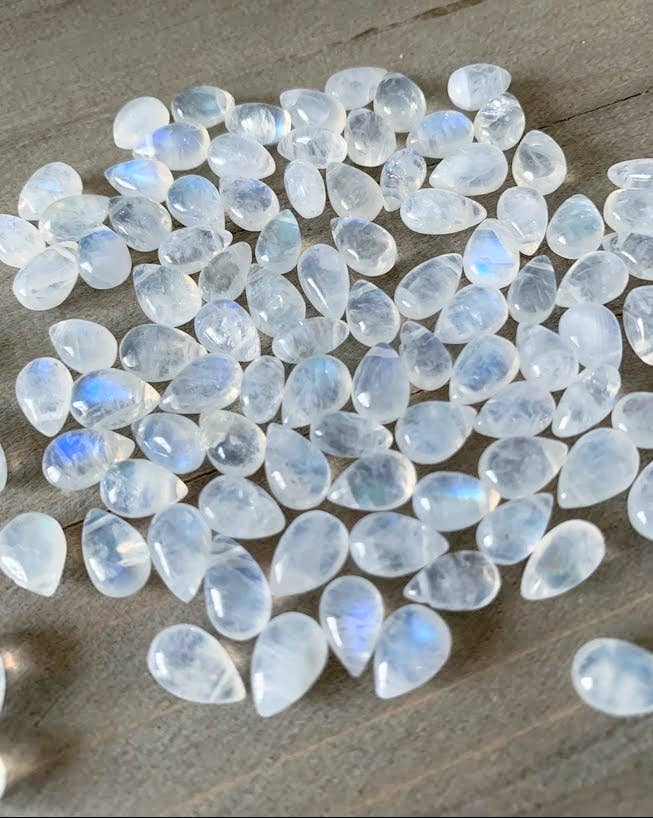 Moonstone Smooth Small Teardrop Necklace